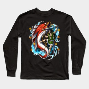 Japanese Giant Carp Samurai Long Sleeve T-Shirt